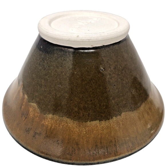 VTG Studio Art Pottery Ceramic Nesting Bowls Brown Drip Glaze Artist Signed Set - Picture 15 of 16